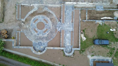 Drone image of courtyard area
